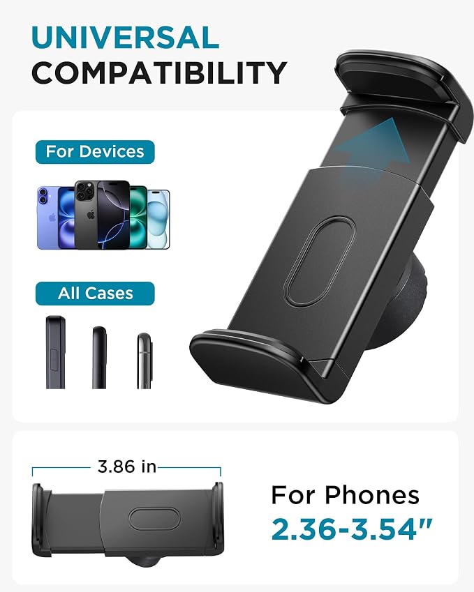 InnoGear Mic Stand Phone Holder Music Stand for All Smartphones | Horizontal, Vertical, Titled, Flexible Gooseneck, For All Phone Cases, Strong Grip, Stable, For 2.36"-3.54" Phones - Image 6