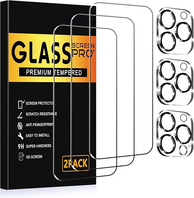 3+3 Pack Glass Screen Protector for iPhone 17 Air, 6.6 inch | Camera Lens Protector, HD Clear Tempered Glass Film, Anti-Scratch, Bubble Free, Case-friendly by AVOAR