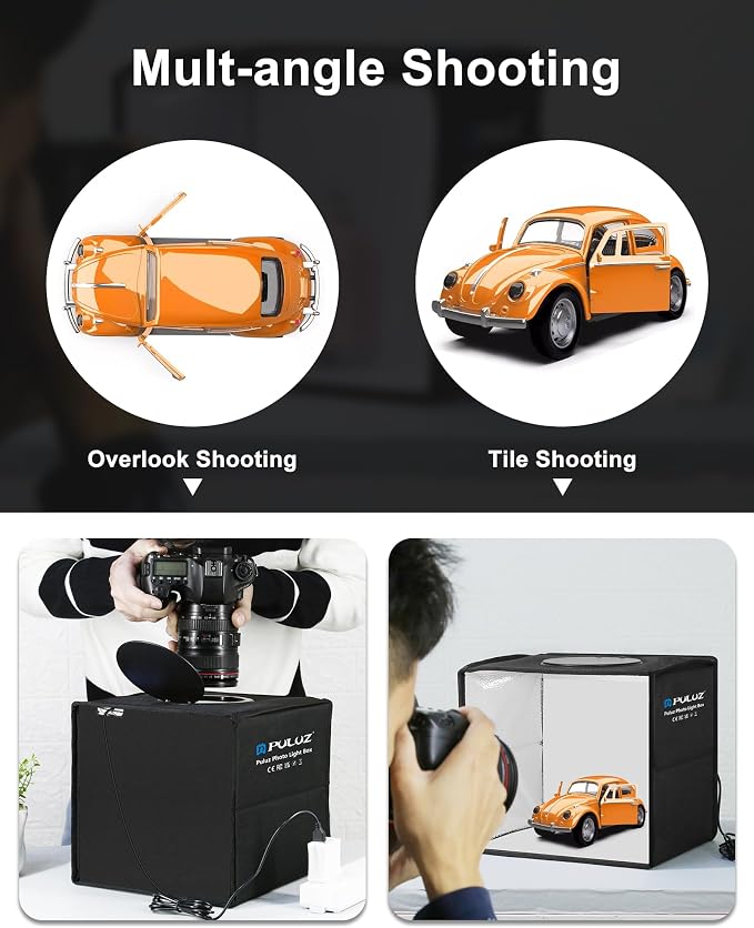 PULUZ Mini Photo Studio Light Box, Photo Shooting Tent kit, Portable Folding Photography Light Tent with CRI >95 104pcs LED Light & 6 Kinds Double-Sided Color Backgrounds for Small Size Products - Image 3