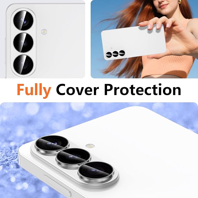 for Samsung Galaxy S26 Plus Camera Lens Protector, Individual Metal Ring Tempered Glass Lens Cover, [Strong Adsorption] Scratch Resistant Ultra-Thin HD Clear Lens Cover, 1 Set-Clear - Image 8
