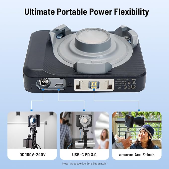 amaran Ray 120c RGB Video Light,120W Portable Studio Light IP54 | CCT 1,800K-20,000K,APP Control Bowens Mount LED Lights for Photography w/Softbox Portable Bag - Image 5