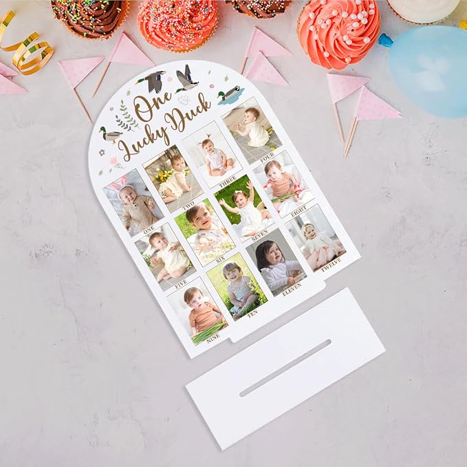 My First Year Photo Board Baby Milestone Signs One Year of Baby Photo Board, Best Babies Keepsake 10x14 Inches Acrylic Sign Decor Fits 2" x 3" Photo A10 - Image 6