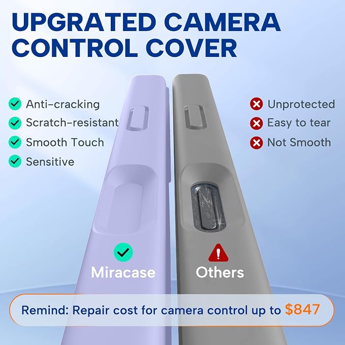 Miracase Silicone & Magnetic for iPhone 17 Pro Max Case, Light Purple | Compatible with MagSafe, Camera Control Cover, Premium Silicone Cover Shockproof Drop Protection Phone Case for 17 Pro Max - Image 2