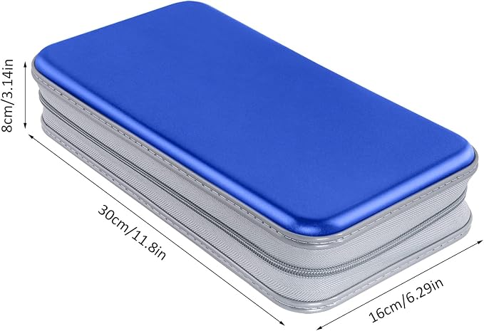Siveit CD Case Holder, 80 Capacity CD/DVD Case Holders Wallet Hard Plastic CD DVD Disc Cases Storage Binder for Car Home Office Travel (Blue) - Image 6