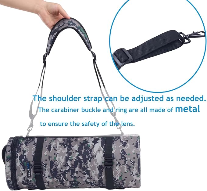 ZZQ&CCF Camera Lens Case Pouch Bag for NIKON NIKKOR Z 180-600mm f/5.6-6.3 VR Water Resistant Protective Camera Lens Pouch for Telephoto Zoom #Leaf - Image 4