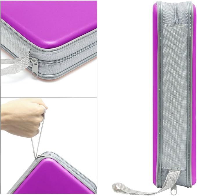 Siveit CD/DVD Case Holder, 80 Capacity Hard Plastic Disc Cases Storage Binder for Car, Home, Office, Travel (Purple) - Image 3