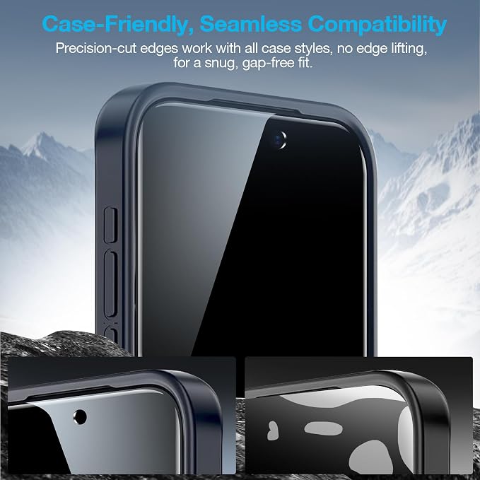 Fotbor [3+3 Pack Privacy Screen Protector for iPhone 17, 26° Anti-Spy & Blue Light Filter Tempered Glass with 3 Camera Lens Protectors, 3X Reinforced, Easy Alignment - Image 7
