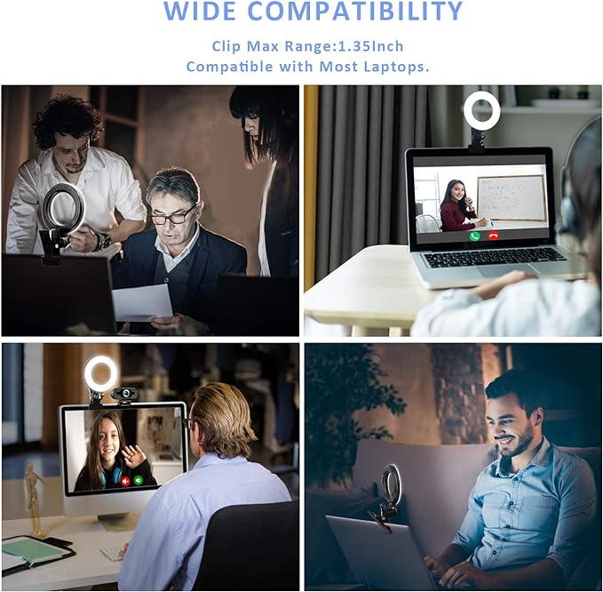 Video Conference Lighting Kit, Ring Light for Monitor Clip On | for Remote Working, Distance Learning,Zoom Calls, Self Broadcasting and Live Streaming, Computer Laptop Video Conferencing - Image 3