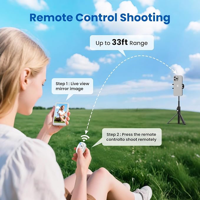 Vlog Selfie Monitor Screen iPhone, Screen Mirroring with Remote Control | 4K 60fps Recording, Magnetic Fixation, 180° Rotation, 3 Levels of Brightness, Compatible with iPhone & Android - Image 7