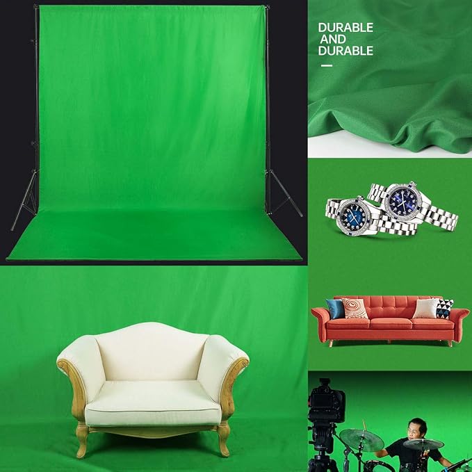 Green Screen Backdrop 10x12ft Photo Backdrop Chromakey Muslin Portrait Green Backdrop for PS Keying/Video Creation/Studio Portrait Shoots - Image 4