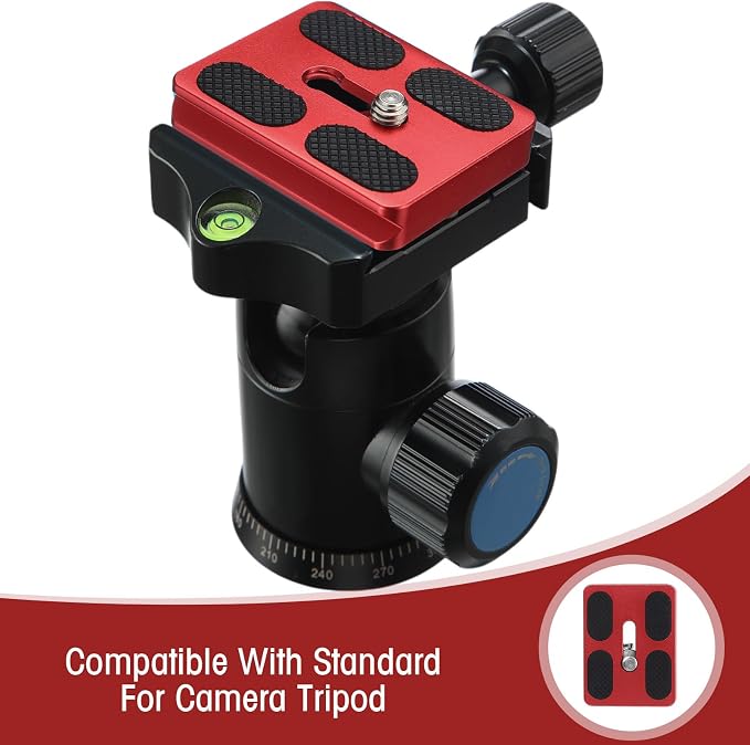 Frienda Quick Release Plate Tripod 1/4-20 DSLR,Pu50,Red | Tripod Mount Plate, Camera Tripod Mount for DSLR Camera Tripod Ball Head , Metal, 1.9 x 1.5 x 0.4 Inch - Image 6