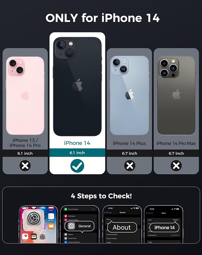 Goton 3 in 1 for iPhone 14 Case with Privacy Screen Protector Pink | Glass Camera Lens Protector,Compatible for MagSafe,Invisible Kickstand, Shockproof Phone Cover for iPhone14 - Image 2