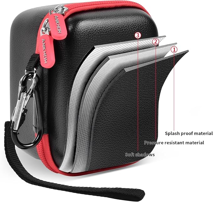 ANKHOH Case for Polaroid Go Gen 2/3, for Polaroid Go 9035/9071/9070 | PU shell with padded interior and removable wrist strap stores film, photos and cables, Case Only - Image 5