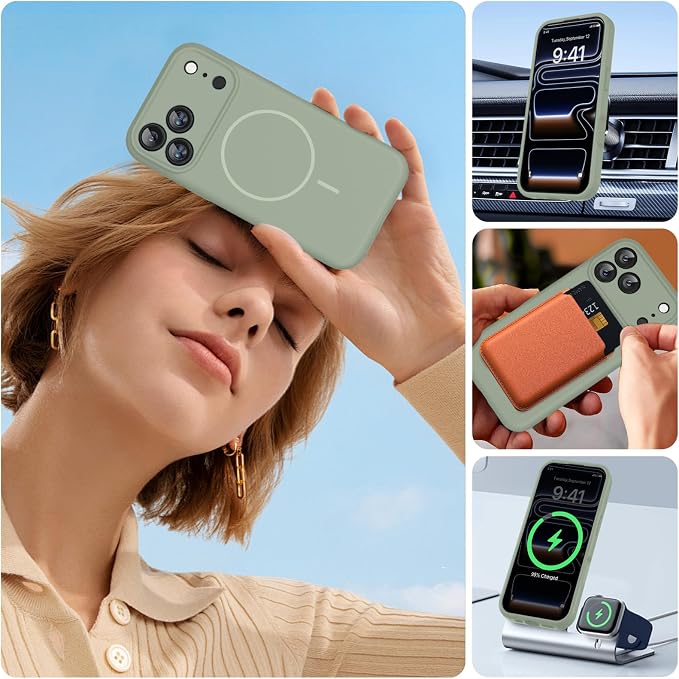Miracase Silicone & Magnetic for iPhone 17 Pro Max Case, Patina Green | Compatible with MagSafe, Camera Control Cover, Premium Silicone Cover Shockproof Drop Protection Phone Case for 17 Pro Max - Image 6