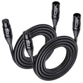 Cable Matters 2-Pack Premium XLR to XLR Cable, Microphone Cable, M-F, 15ft | Mic Cable, Male to Female, 21 AWG Oxygen-Free Copper (OFC), Black by CableMatters