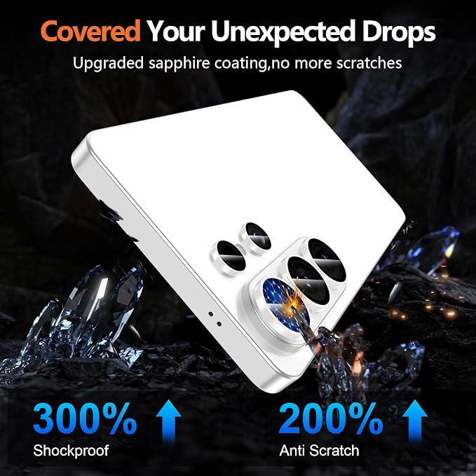 for Samsung Galaxy S26 Ultra Camera Lens Protector, Individual Metal Ring Tempered Glass Lens Cover, [Strong Adsorption] Scratch Resistant Ultra-Thin HD Clear Lens Cover, 1 Set-White Shine - Image 7