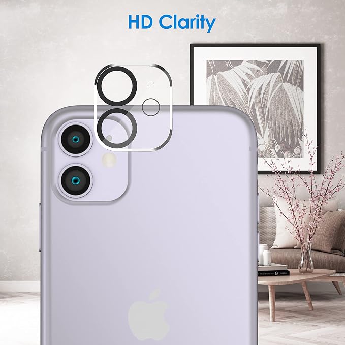 JETech Privacy Screen Protector for iPhone 11, 2+2 Pack | with Camera Lens Protector, Anti-Spy 9H Tempered Glass, Fingerprint ID Compatible - Image 3
