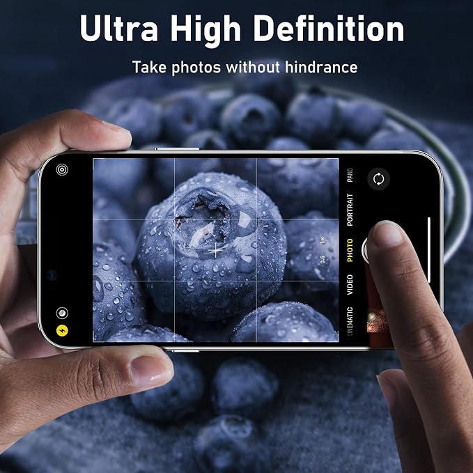 UniqueMe for iPhone 13 Pro/iPhone 13 Pro Max Camera Lens Protector - Silver | Strong Drop Protection, Not Easy to Fall-off, Metal Ring, Tempered Glass, Rear Camera Screen Cover - Image 7