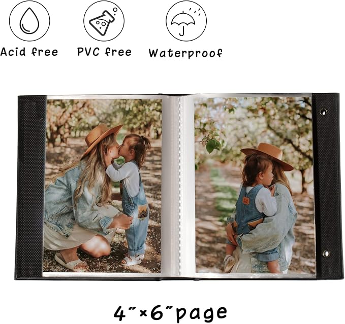 Small Photo Album 4x6, Pack of 2 Leather Photo Book, Each Mini 26-Page Album Holds 52 Photos, Art Presentation Folder for Postcards & Picture Storage Red - Image 5