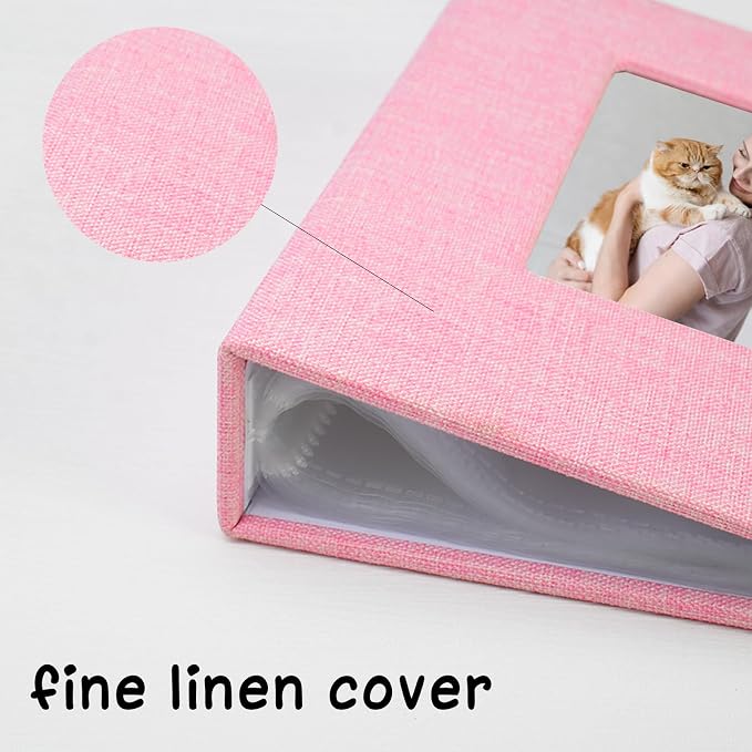 Small Photo Album 5x7, Pack of 2 Linen Picture Book, Each Mini 26-Page Album Holds 52 Photos, Art Presentation Folder for Postcards & Picture Storage - Image 3