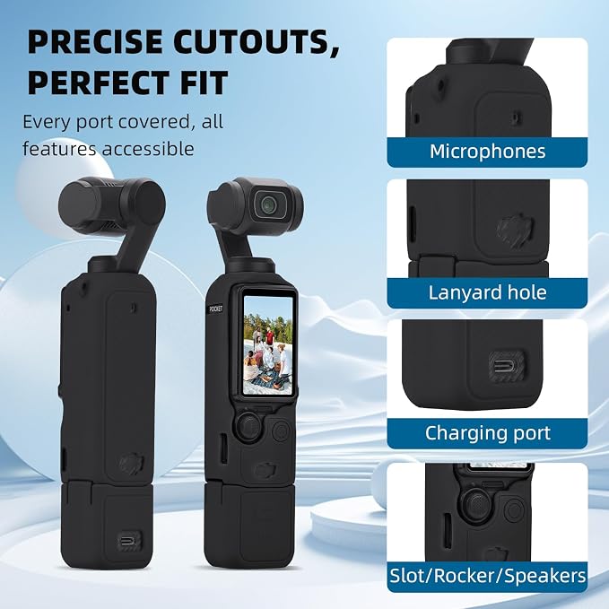 BRDRC Pocket 3 Silicone Cover, For Xtra Muse Protective Case Lens Protector Scratch-Resistant Sleeve Skin Compatible with DJI OSMO Pocket 3 Creator Combo/Xtra Muse Accessories (Brown) - Image 5