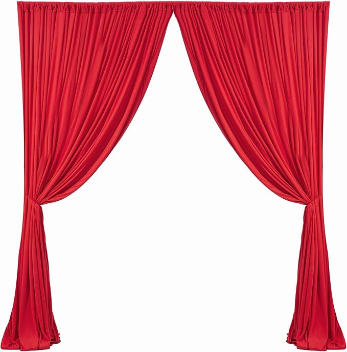 20x10ft Wrinkle Free Red Backdrop Curtain for Parties Soft Fabric Drapes Wedding Red Curtain Backdrop for Birthday Party Decorations Background for Photography 5x10ft, 4 Panels - Image 8