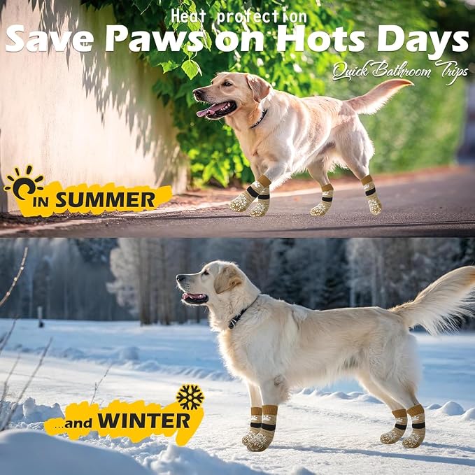 EXPAWLORER Anti Slip Dog Socks to Prevent Licking Paws, Dog Shoes for Hot Pavement, Dog Booties for Small Medium Large Senior Dogs, Traction Control Boots & Paw Protectors for Hardwood Floors - Image 8