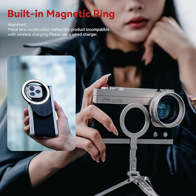 FotorGear Retro Photography Kit for iPhone 17 Pro Max & 17 Pro, Professional Phone Camera Cage with Ergonomic Grip, Integrated T-Mount for External Lenses, Supports 67mm Filters (iPhone 17 Pro) - Image 8