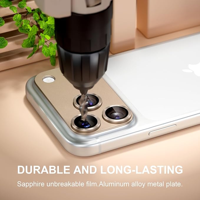 for iPhone 17 Pro Camera Lens Protector, Gray | [Military Grade Shatterproof] [Strong Adsorption] [Case Friendly] Matte Metal Tempered Glass Camera Screen Cover Accessories - Image 4