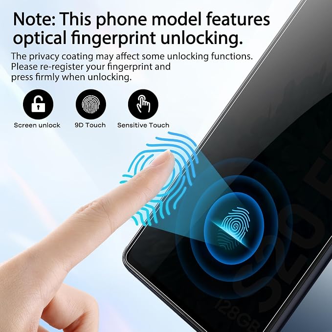 3+3 for Samsung Galaxy S24 FE 5G Privacy Screen Protector Camera Protector | 9H Tempered Glass Cell Phone Protector Camera Lens Protector - Image 3