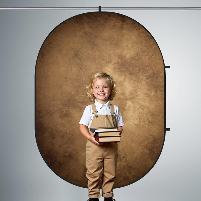 Kate Collapsible Backdrop Grey Brown Self Tape Backdrop 285 | Grey Brown Collapsible Backdrop 5'x6.5' Pop Up Backdrops,for Photography, YouTube Videos, and Live Streaming. - Image 6