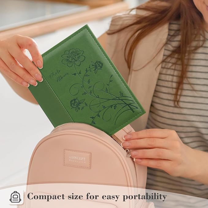 Artmag Photo Album 5x7 2 Packs Clear Pages Pockets Leather Cover Slip Slide in Photo Album Book Each Holds 100 Vertical 5x7 Photos Picture Book for Wedding Family (Dark Green) - Image 6