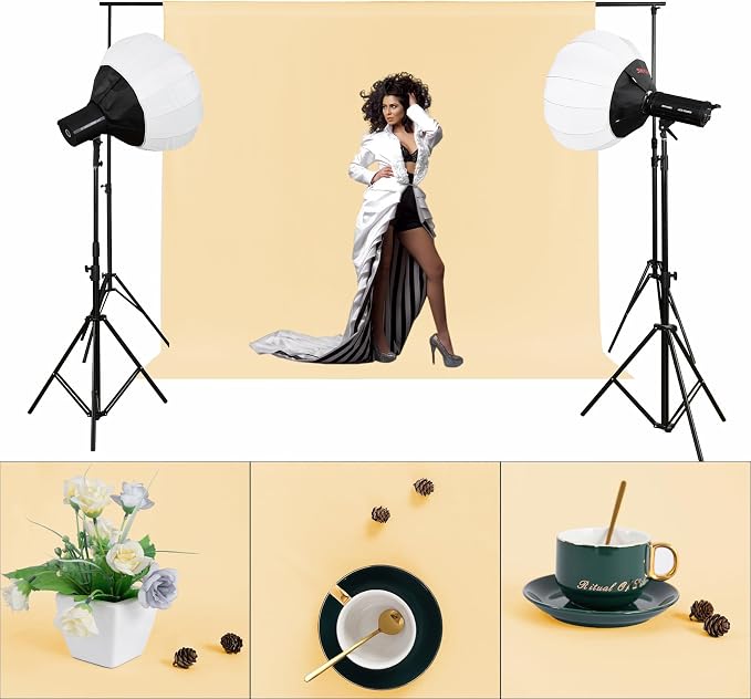 Joccun 8X10FT Champagne Backdrop Background for Photography,Polyester Backdrop Curtain Background Screen for Photography,Photoshoot,Video Recording,Studio(8X10ft,Champagne) - Image 4