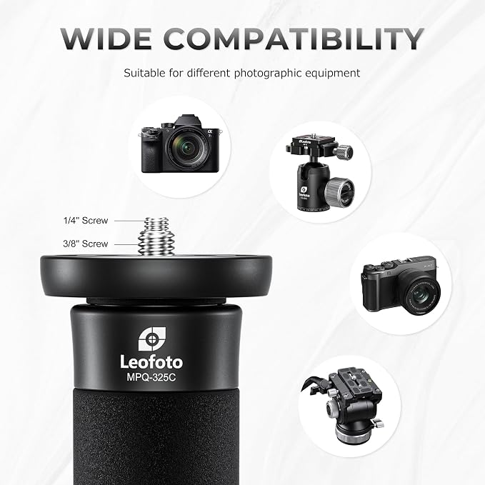 LEOFOTO Camera Monopod Carbon Fiber Portable Compact Lightweight Travel Monopod with Wrist Strap, Silicone Handle, Twist Locks, 5-Section up to 165cm, Max Load 15kg，Camo(MPQ-325C) - Image 3