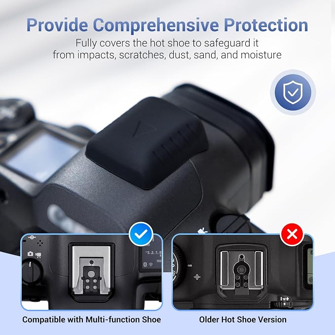 JJC ER-SC3 Hot Shoe Cover Cap for Canon Camera with Multi-Function Hotshoe | Replaces Canon ER-SC3, for Canon EOS R50V R50 R1 R3 R5 Mark II R6 Mark II R7 R8 R10 Mirrorless Cameras, Full Coverage Design - Image 3