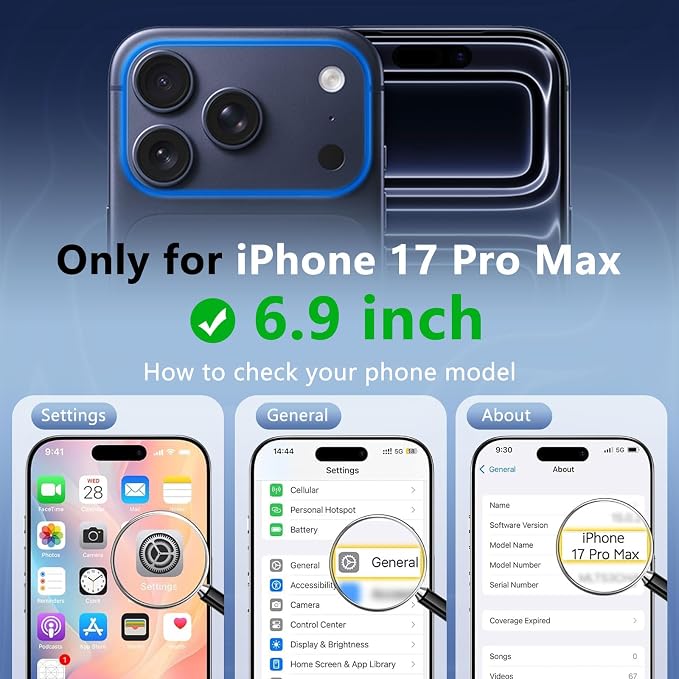 BENTOBEN Magnetic for iPhone 17 Pro Max Case, Cute Wavy [Full Camera Protection][Compatible with MagSafe] Matte Anti-Slip Bumper Women Men Boys Protective Cover for 17 ProMax 6.9", Blue - Image 3