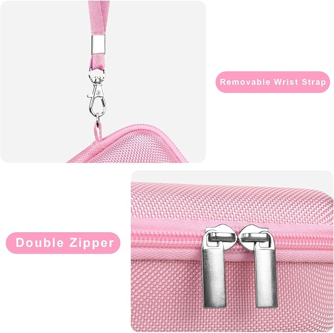 Canboc Camera Case for Canon PowerShot G7 X Mark III/ G7X Mark II, Pink | For SX740/ SX730/ G7X3 Carrying Point and Shoot Camera Bag, Zipper Mesh Pocket fits USB Cable, Batteries - Image 6