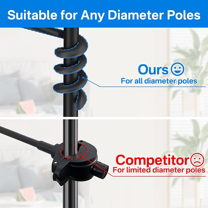 Universal Mic Stand Phone Holder for Microphone Stand Fits Most 3.5" - 7.5" Smartphones - Flexible Cell Phone Holder for Mic Stand, Drum Stand Phone Mount, Music Stand Phone Holders for Any Poles - Image 3