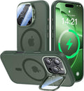 VOFATA [Upgraded] for iPhone 16 Pro Max Case with Camera Cover Stand [Fit for MagSafe][9H Camera Lens Protector] Mil-Grade Protection Translucent Magnetic iPhone 16 Pro Max Phone Case, Green by VOFATA