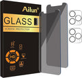 Ailun Privacy Screen Protector+Camera Lens Protector for iPhone 11 Pro | 2+2 Pack, 5.8 Inch, Anti Spy Private Tempered Glass Film, HD by Ailun