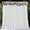 Joydeco White Backdrop Curtain for Parties, Wrinkle Free White Curtains Photo Backdrop for Wedding Decor, Birthday Party Graduation Baby Shower Photography(5ft x 8ft, 2 Panels) by JOYDECO