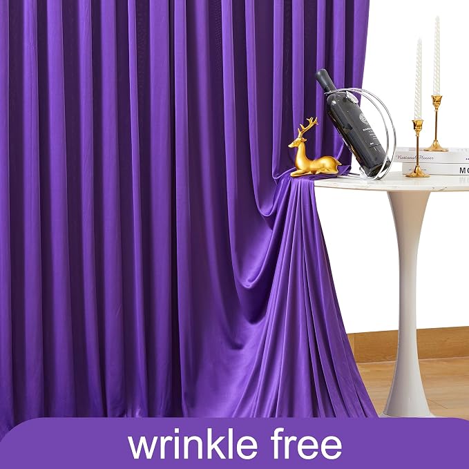 8 Panels Purple Backdrop Curtain for Parties Wedding Wrinkle Free Purple Photo Curtains Backdrop Drapes Fabric Decoration for Birthday Party Photography 40ft(W) x 10ft(H) - Image 6