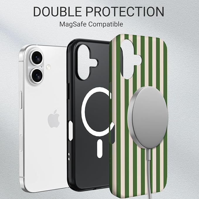 TPU Phone Case for iPhone 17, MagSafe Wireless Charging Compatible, Shockproof Slim Fit Protective Cover with Anti-Yellowing & Raised Camera Protection (Stripe 2, iPhone 17(6.3")) - Image 5
