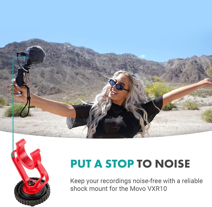Movo SMVXR10 Replacement Shockmount for VXR10 Shotgun Camera Microphone- Shock Mount VXR10 Condenser Microphone - Image 2