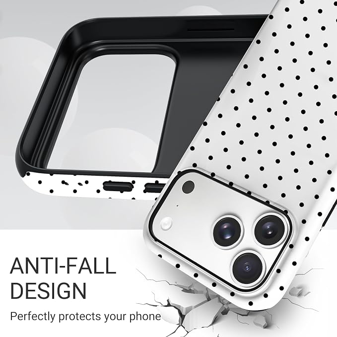 TPU Phone Case for iPhone 17 Pro, MagSafe Wireless Charging Compatible, Shockproof Slim Fit Protective Cover with Anti-Yellowing & Raised Camera Protection (Polka dot 8, iPhone 17 Pro(6.3")) - Image 5