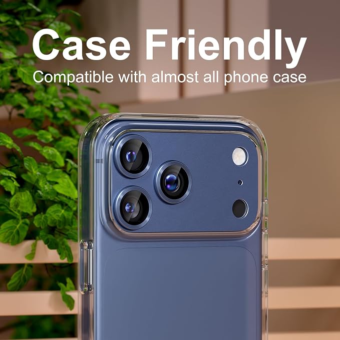 for iPhone 17 Pro Camera Lens Protector, Deep Blue | [Military Grade Shatterproof] [Strong Adsorption] [Case Friendly] Matte Metal Tempered Glass Camera Screen Cover Accessories - Image 6