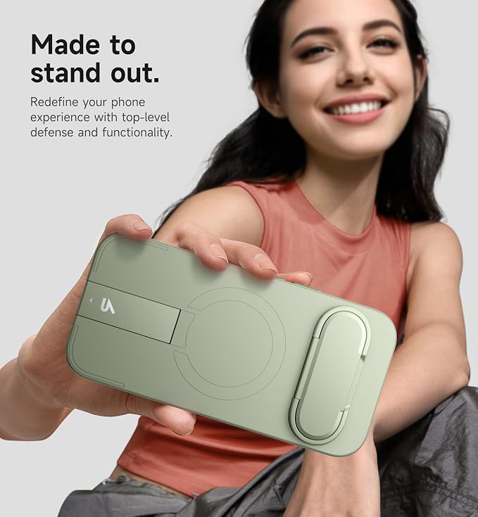 SURITCH for Google Pixel 9 Pro XL Phone Case, Compatible with MagSafe, Protective Cover with Camera Cover & Adjustable Metal Kickstand for Pixel 9 Pro XL -Sage Green - Image 7