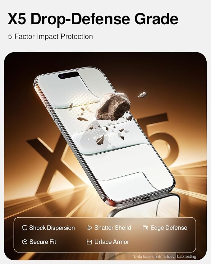 SMARTDEVIL 2 Pack for iPhone Air Screen Protector Tempered Glass | SmartPull Box Bubble-Free Instant Install Applicator, 9H Military-Grade Protection, Case-Friendly - Image 5