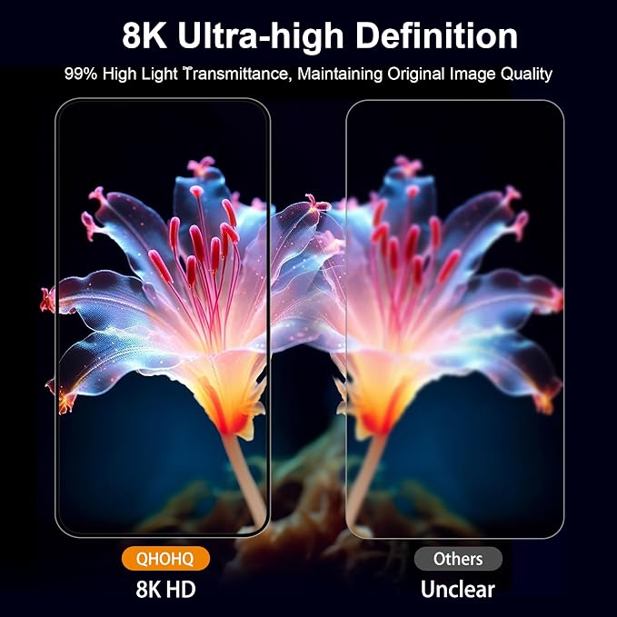 QHOHQ for iPhone 16 Pro Max Screen Protector + Camera Lens Protector | 3+3 Pack, [Military Grade Shatterproof], Top 9H+ Tempered Glass, Full Edge Coverage, Ultra Durable, with Installation Tool - Image 5