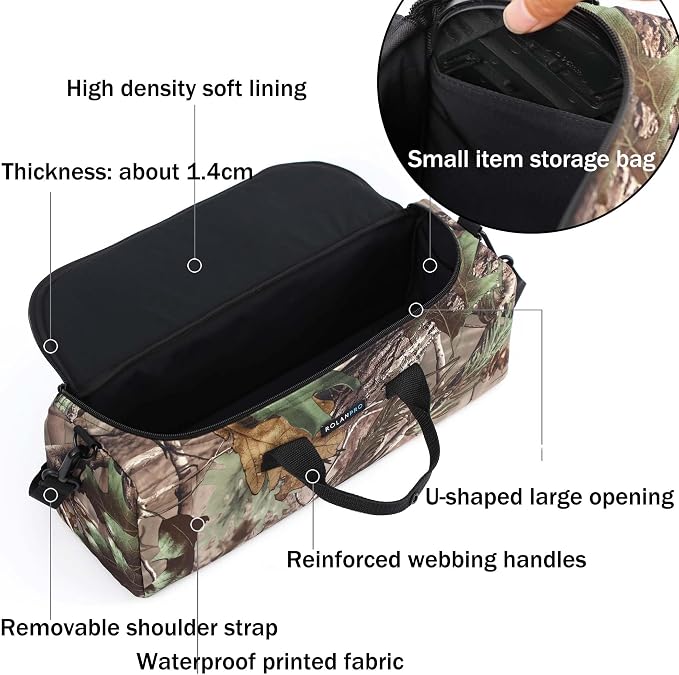Rolanpro Telephoto Lens Camera Bag for Nikon 180-600mm/600mm F6.3, Camera Lens Pouch Case for Sony 200-600mm,for Canon 200-800 etc(Jungle) - Image 2
